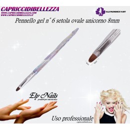 Pennello gel n° 6 setola ovale unicorno lunghezza 8mm AlleLac