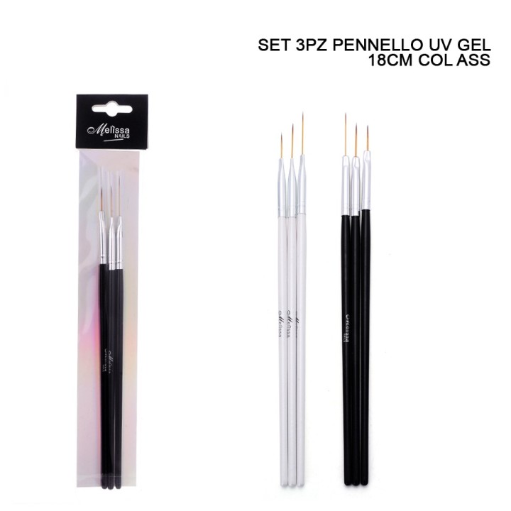 Pennelli UV Gel - 3 pezzi - Melissa