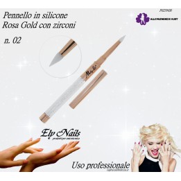 Pennello in silicone n. 2 - per decoro - Rosa Gold con zirconi - Molly Lac