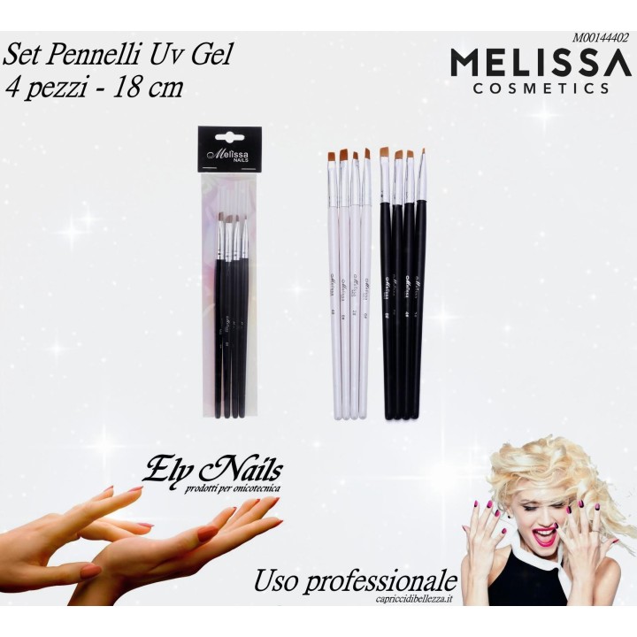 Pennelli UV Gel - 4 pezzi - Melissa