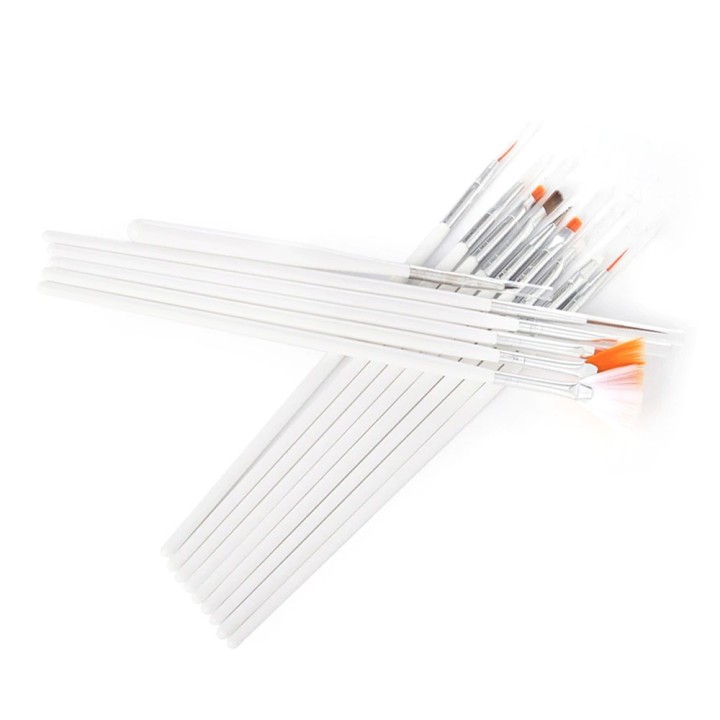 Pennelli Spazzole per decorazioni in gel acrilico bianco 15 elementi