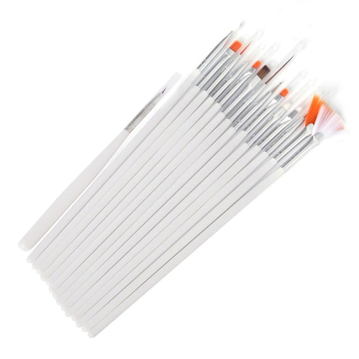 Pennelli Spazzole per decorazioni in gel acrilico bianco 15 elementi
