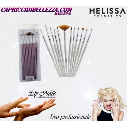 Kit Pennelli UV GEL 12 pezzi 1-9/15/16/25/30 Melissa