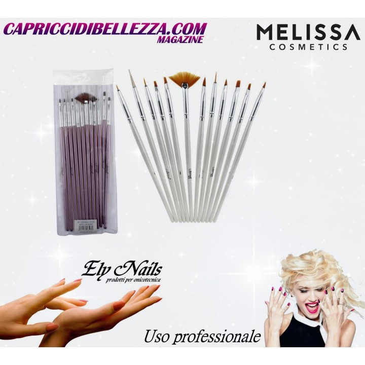Kit Pennelli UV GEL 12 pezzi 1-9/15/16/25/30 Melissa