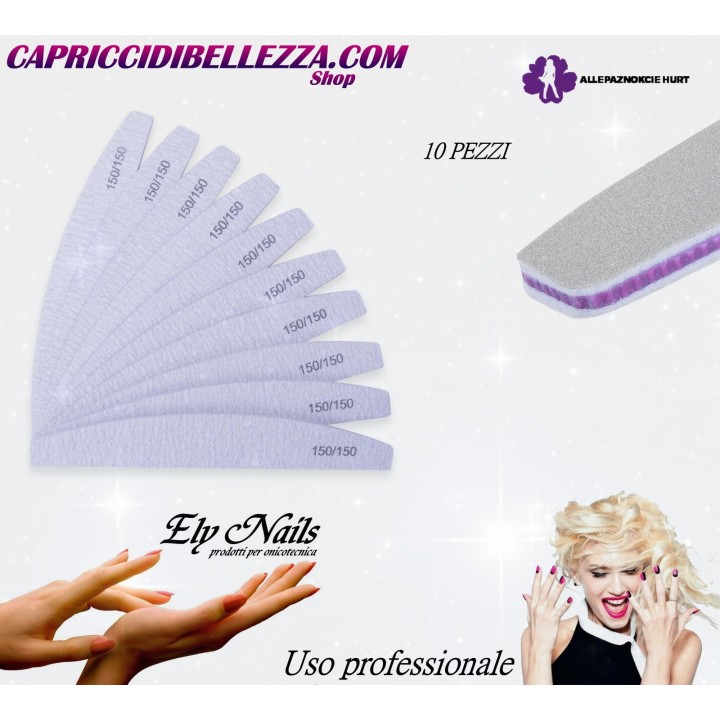 Lima per unghie barca zebra 150/150 confezione 10 pz